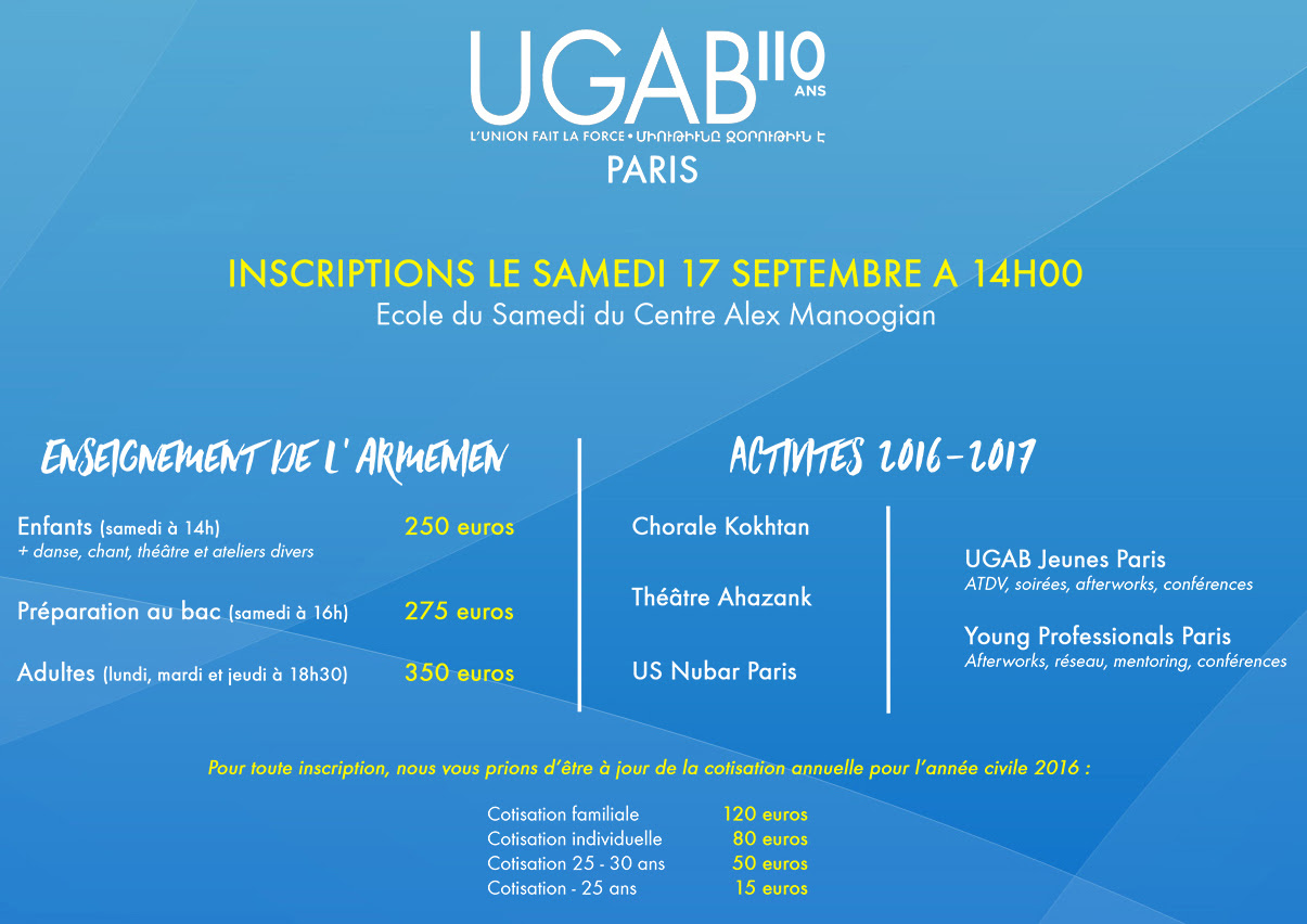 Classes start at the AGBU Saturday School in Paris