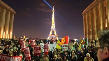 Nadia Gortzounian, AGBU Europe’s President attended a protest against the visit of Ilham Aliyev in Paris