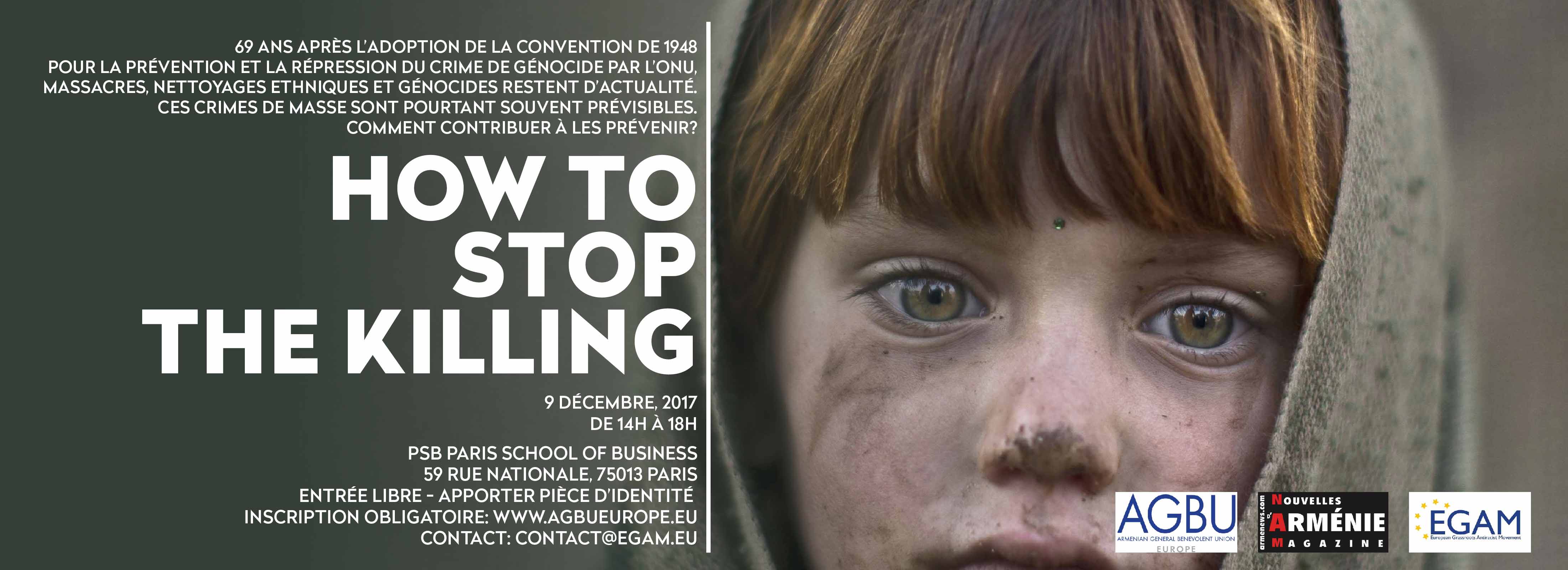 How to Stop the Killing – Conference in Paris, France